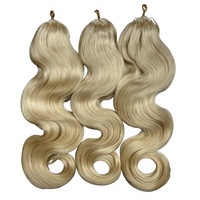 Offre Spéciale Prix de Gros Cheveux Humains Vietnamiens 100% Naturels Ondulés Couleur 613 #   Extensions de cheveux humains au crochet
