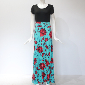Vestido Maxi Elegante con Estampado de Flores, Estilo Patchwork, Informal, para Mujer, Verano, Falda Tipo Paraguas, Moda, Vestido Maxi Ajustado - Product Image 1