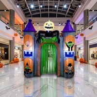 Arche gonflable personnalisée avec logo de la mort pour Halloween, idéale pour l'entrée de maisons hantées et la décoration de jardins