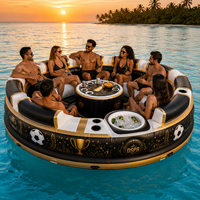 Plateforme flottante gonflable pour club de plage et complexe hôtelier, ponton aquatique rond avec zone de divertissement