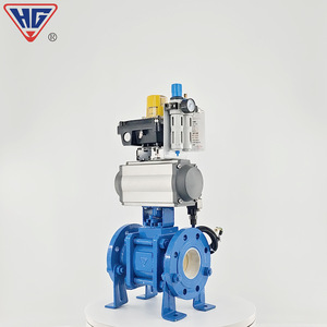Vanne à boisseau sphérique pneumatique Q641TC-16CP en céramique, à brides, en acier inoxydable, pour la régulation des liquides agressifs (pâte, acide, alcali, vapeur, eau) et l'industrie. - Product Image 4