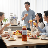 Bevroren Persimmon Puree Zoete Sap Kantoor School Familie Delen Tropisch Fruit Sap Persimmon Sap Verse Persimmon