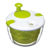Newell Handmatige Salade Droger met Transparante Kom en Groene Handgreep, Ideaal voor het Wassen en Uitdrogen van Groenten en Fruit in de Keuken