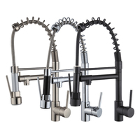 Robinet de cuisine professionnel à ressort avec double pulvérisateur - Robinetterie de lavabo commerciale