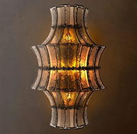 Nouvelle applique murale de luxe personnalisée en verre ambré à plusieurs niveaux, style design, pour hôtel, salle à manger, salon, intérieur