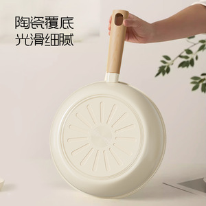 Titanium Ceramic Non Stick Frying Pan 28 Cm For Induction Cookers With Lid Home Use Stir Fry Pan - Product Image 2
