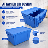 Boîte de rangement et de transport en plastique UGET personnalisable avec logo, colorée, empilable, avec couvercle intégré, idéale pour le déménagement – Promotion