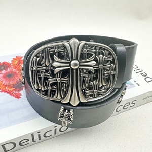 Cinturón de Cuero para Hombre al por Mayor, Estilo Retro, Personalizado, Colorido, Juvenil, con Hebilla de Aleación Clásica de Cruz Antigua y Estrella - Product Image 6