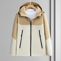 Veste parka unisexe Baisiki décontractée, coupe-vent, imperméable, respirante, écologique, avec blocs de couleur, capuche et poignets ajustables
