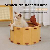 Lit pour chat en feutre personnalisé, OEM, maison pour chat en forme de baril, meubles pour animaux de compagnie lavables, fabricant pour la vente en gros