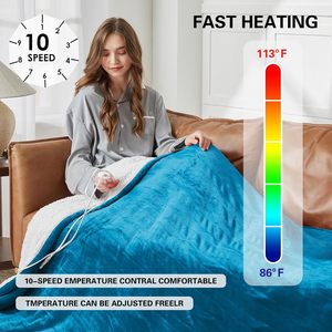 Aquecimento Cobertor com Controle Duplo 10 Níveis de Aquecimento e 8 Horas Auto Off - Product Image 2