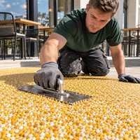 Revêtement de sol perméable en résine époxy transparente antidérapante résistant aux intempéries, pavés de galets de couleur naturelle pour terrasse et balcon