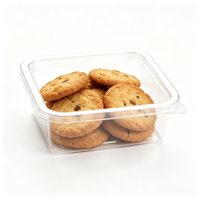 Boîte carrée transparente jetable en PET pour noix, durable, étanche à l'humidité, scellée, pour pâtisseries, gâteaux, salades de fruits, bonbons, qualité alimentaire