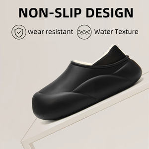 Chaussons d'hiver pour hommes en EVA, à bout ouvert, antidérapants, doublés polaire, épais, chauds, légers, imperméables, séchage rapide, pour intérieur et extérieur, par temps froid - Product Image 3