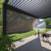 Pergola motorisée personnalisable pour patio, couvertures de jardin, pergola bioclimatique automatique en aluminium à lames orientables avec pare-soleil