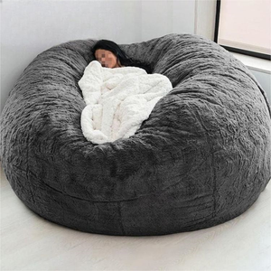 Housse de pouf géant en mousse à mémoire de forme de 7 pieds, grande housse de canapé-lit pour salon - Product Image 3