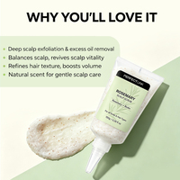 Shampooing Exfoliant Apaisant Anti-Pelliculaire Personnalisé à la Biotine, Romarin et Menthe pour un Nettoyage en Profondeur et un Volume Rafraîchissant des Cheveux