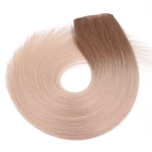 2021 World Trend Cuticles Aligned Top Quality Double Drawn Ombre Seamless Thin Skin PU Clip in Human Hair Extension