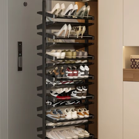 UZIA-12-10.5 Meuble de rangement à chaussures pliable en métal de style français avec une capacité de plus de 50 paires pour le salon