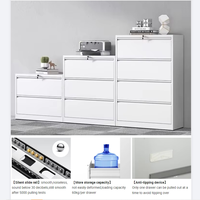 Meuble de rangement latéral à 4 tiroirs en métal pour bureau, armoire de classement latérale en acier à 4 tiroirs larges avec serrure