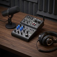 Table de mixage audio 4 canaux avec interface USB, préamplificateur de microphone et alimentation fantôme 48V MAX402UBT