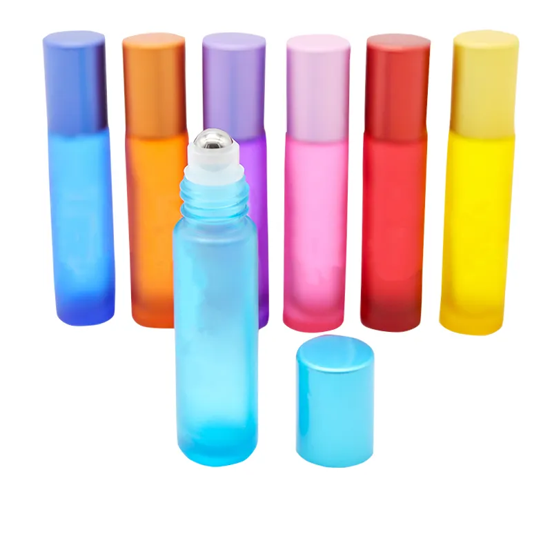 Mini Sample Size 1ml 2ml 3ml 5ml 7ml 10ml Colourful Empty Essential Oil Bottle Perfume Roller On Glass Vial