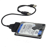 USB2.0 a SATA 22PIN HDD Cable 7 + 15pin SATA 2,5 pulgadas HDD/SSD Adaptador convertidor SATA III 22Pin caja de disco duro