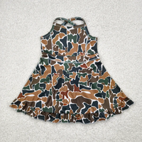 Robe-jupe de yoga d'été pour bébés filles, motif camouflage gris, vêtements de sport actifs