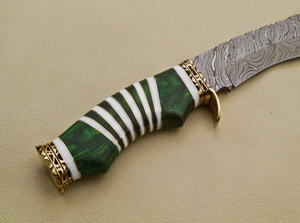 Magnifique couteau de chasse artisanal en acier Damas de qualité industrielle, idéal pour le camping en extérieur, cadeau de collection, 13 pouces, pointe tombante, OEM Pakka - Product Image 3