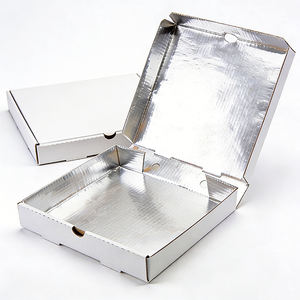 Caja de Pizza Cuadrada Aislada Reutilizable de Grado Alimenticio con Revestimiento de Papel de Aluminio, Laminación Mate, Recubrimiento UV, Empaque Personalizado de Alta Calidad - Product Image 1