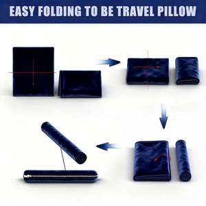 بطانية سفر أو وسادة رقبة 2 في 1، بطانية ناعمة ودافئة مع غطاء وسادة رقبة مريح، طقم بطانية محمول للطائرة والتخييم والسيارة - Product Image 4