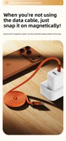 Câble USB C vers USB C magnétique anti-emmêlement de type plat PD240W 2025 NOUVEAU, chargeur rapide, cordon de charge magnétique