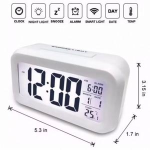 Digital LCD Alarm <b>Clock</b> with Calendar Thermometer Digital Desk <b>Clock</b> With Backlight Snooze Mute for Outdoor Home - Product Image 2