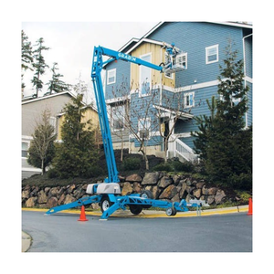 18m ยืดไสลด์ลากจูงด้วยตนเองแบบก้อง Cherry Picker Spider Boom Lift แพลตฟอร์มการทํางานทางอากาศ