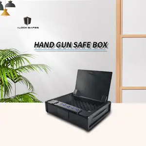 Caja de bloqueo de huella dactilar para pistola, caja de seguridad segura para el hogar