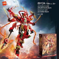 Vente en gros d'usine en stock : Kit de construction de robot Mecha Nezha Rouge, figurine d'action guerrier multi-bras