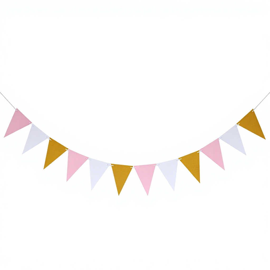 Drapeau triangulaire en or rose et blanc