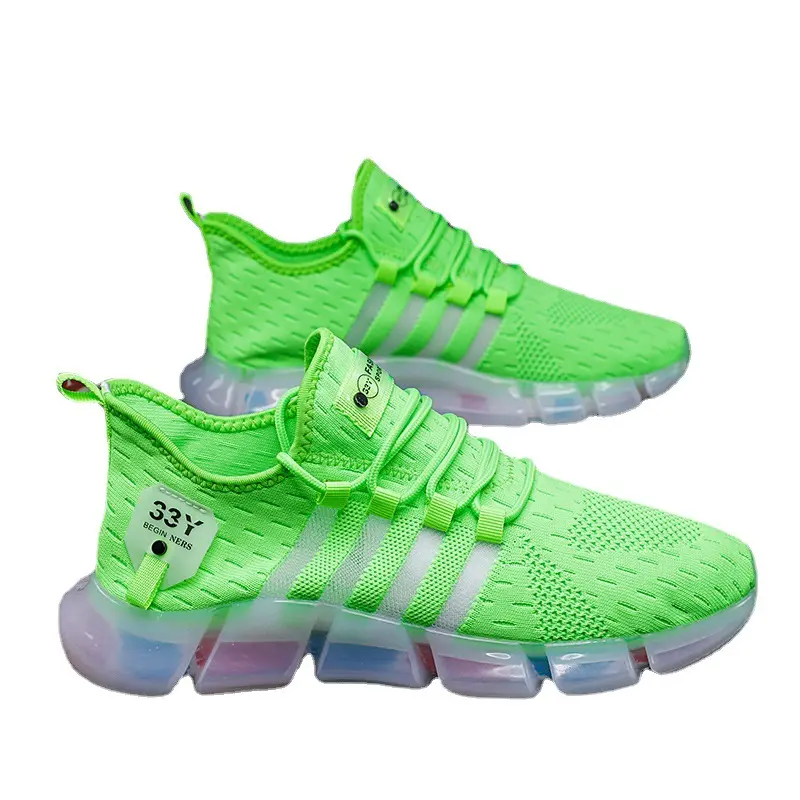 china products light green manufacturers men's breathable shoes sports shoes football casual men shoes