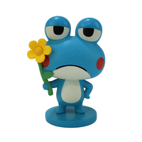 Figurines en résine de grenouille lunatique-Sculpture décorative de statue d'animal artisanale, décor amusant de maison et de jardin pour les anniversaires