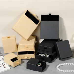 Novo Design De Luxo Personalizado Impresso Mini Presente Portátil Deslizando Caixa De Papel Gaveta De Armazenamento De Papelão Para Embalagem De Jóias