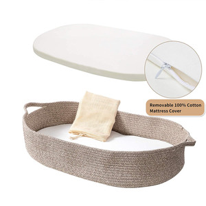 Natural Cotton Rope <strong>Foldable</strong> Moses Baby <strong>Changing</strong> Basket With Cotton Liner Organic Baby <strong>Changing</strong> <strong>Table</strong> Basket With/out Pad - Product Image 4