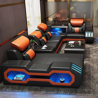 Canapé d'angle sectionnel électrique moderne Mobilier intelligent en cuir multifonctionnel pour le salon