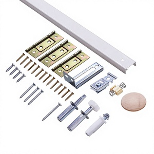 RHETECH WEKIS Kit de quincaillerie moderne en acier pour porte pliante, 4 pièces, pour porte de grange coulissante, incluant vis de fixation pour panneau de placard, garantie 2 ans - Product Image 2