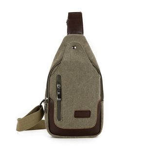 Sac de poitrine en toile pour hommes, sac de <span class=keywords><strong>voyage</strong></span> d'affaires, simple, rétro, résistant à l'usure, grande capacité, bandoulière multi-couches, fermeture éclair décontractée - Product Image 6