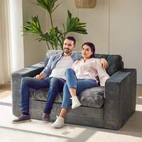 Sofá Cama Modular 2 en 1, Comprimido al Vacío, Plegable, Desmontable, Lavable, de Corduroy, con Esponja de Alta Densidad, para Sala de Estar o Dormitorio, Personalizable