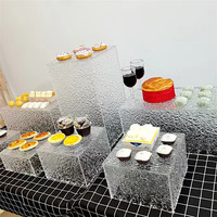 Supports à gâteau en acrylique transparent de qualité alimentaire, ensemble de 7 pièces, supports de buffet, cubes, présentoirs à desserts pour fête, mariage