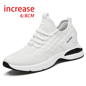 Chaussures de course décontractées pour hommes, tendance, respirantes, en maille, avec talon compensé invisible, modèle unique - Product Image 1