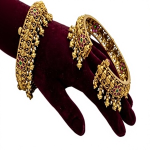 Pretty Premium Quality Brass Gold Plated Moissanite Trendy <b>Bangle</b> Bracelets <b>Set</b> for Women Wedding Gift Party Wear Jewelry - Product Image 2