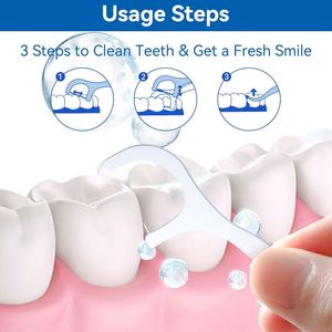 Custom Private Label Mint Ortho Tooth <b>Flosser</b> <b>Stick</b> with Food Grade PE Waxed Dental Floss Pick for Effective Teeth Cleaning - Product Image 4