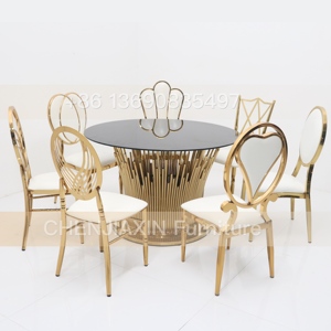 <span class=keywords><strong>2025</strong></span> Sang Trọng Kính Tròn Hàng Đầu Bàn Ăn Shinny Vàng Thép Không Gỉ Tiệc Cưới Bảng Cho Các Sự Kiện - Product Image 1